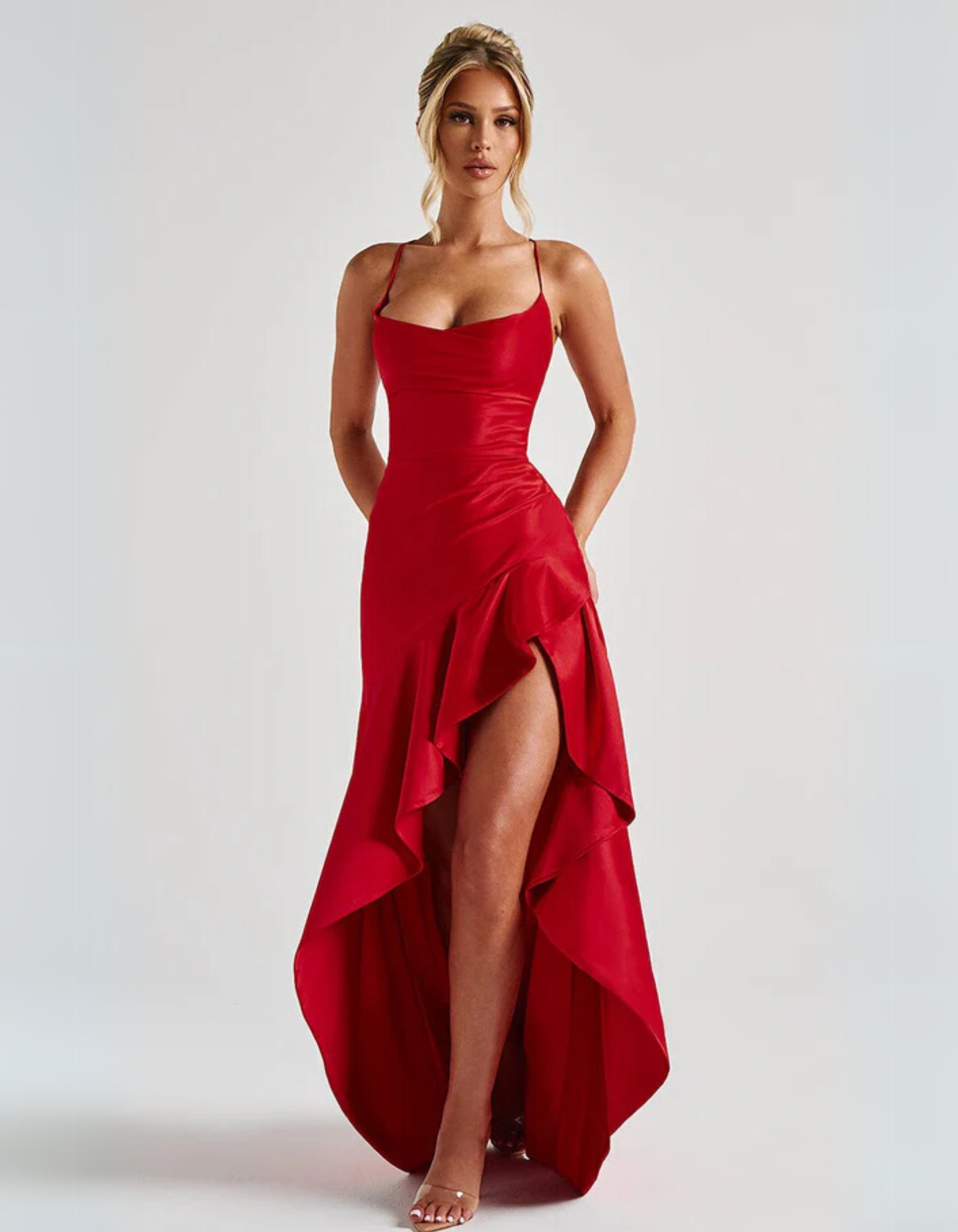Rosavelle | Draped-Ruffle Maxi Dress