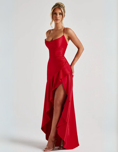 Rosavelle | Draped-Ruffle Maxi Dress