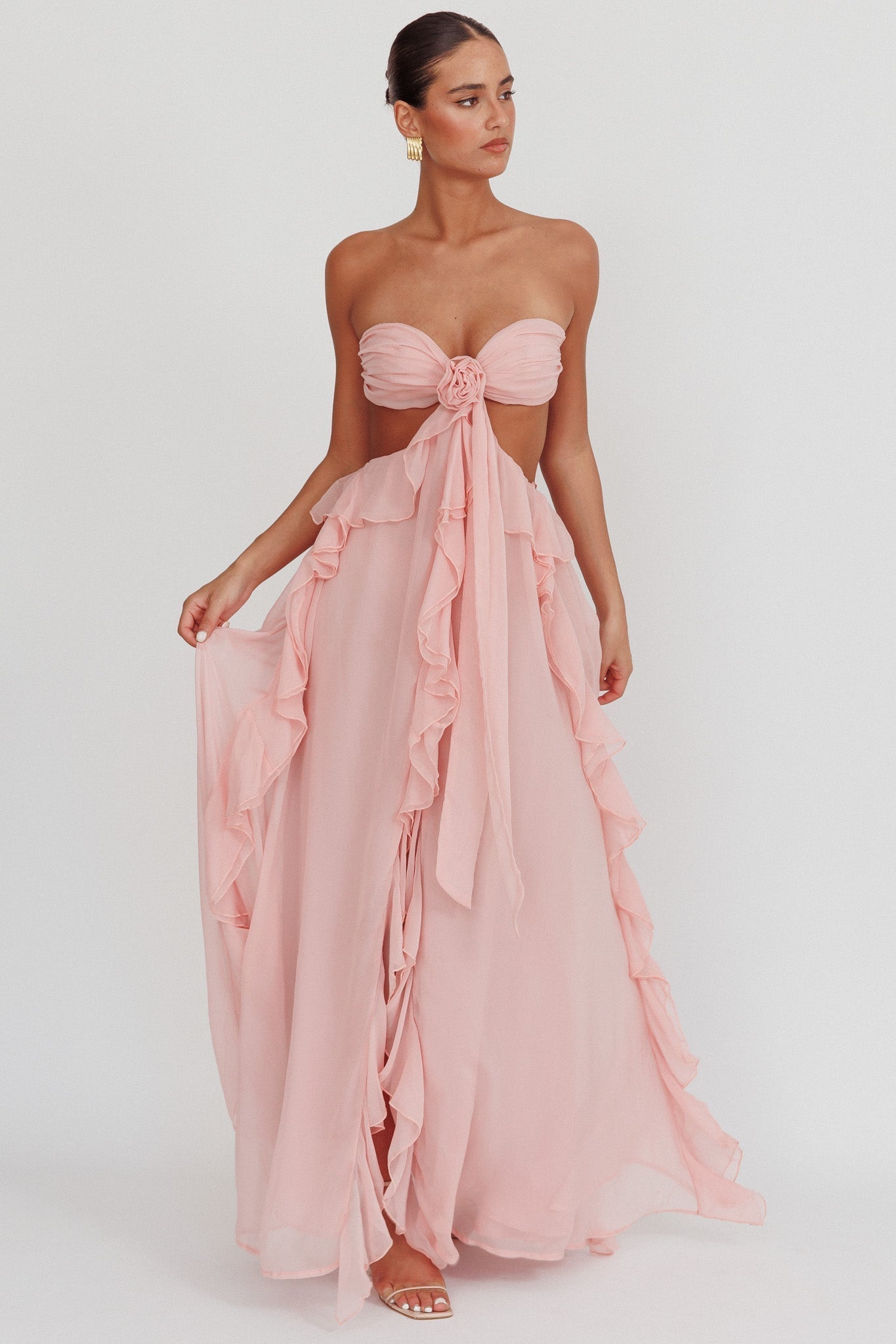 Ruffle Maxi Dress Blush