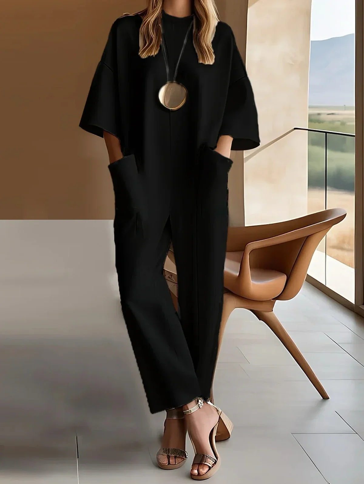 Aria | Casual Lapel Jumpsuit