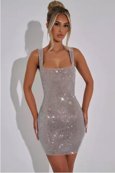 Jessica | Mini Dress Gold Silver Black & Red
